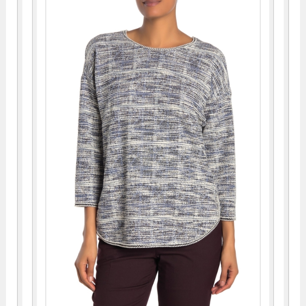 🆕 Max Studio Knit Tweed drop-Shoulder Top